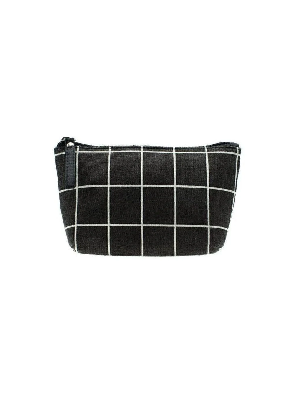 Black and White Cosmetic Bag with Matte Makeup brushes
